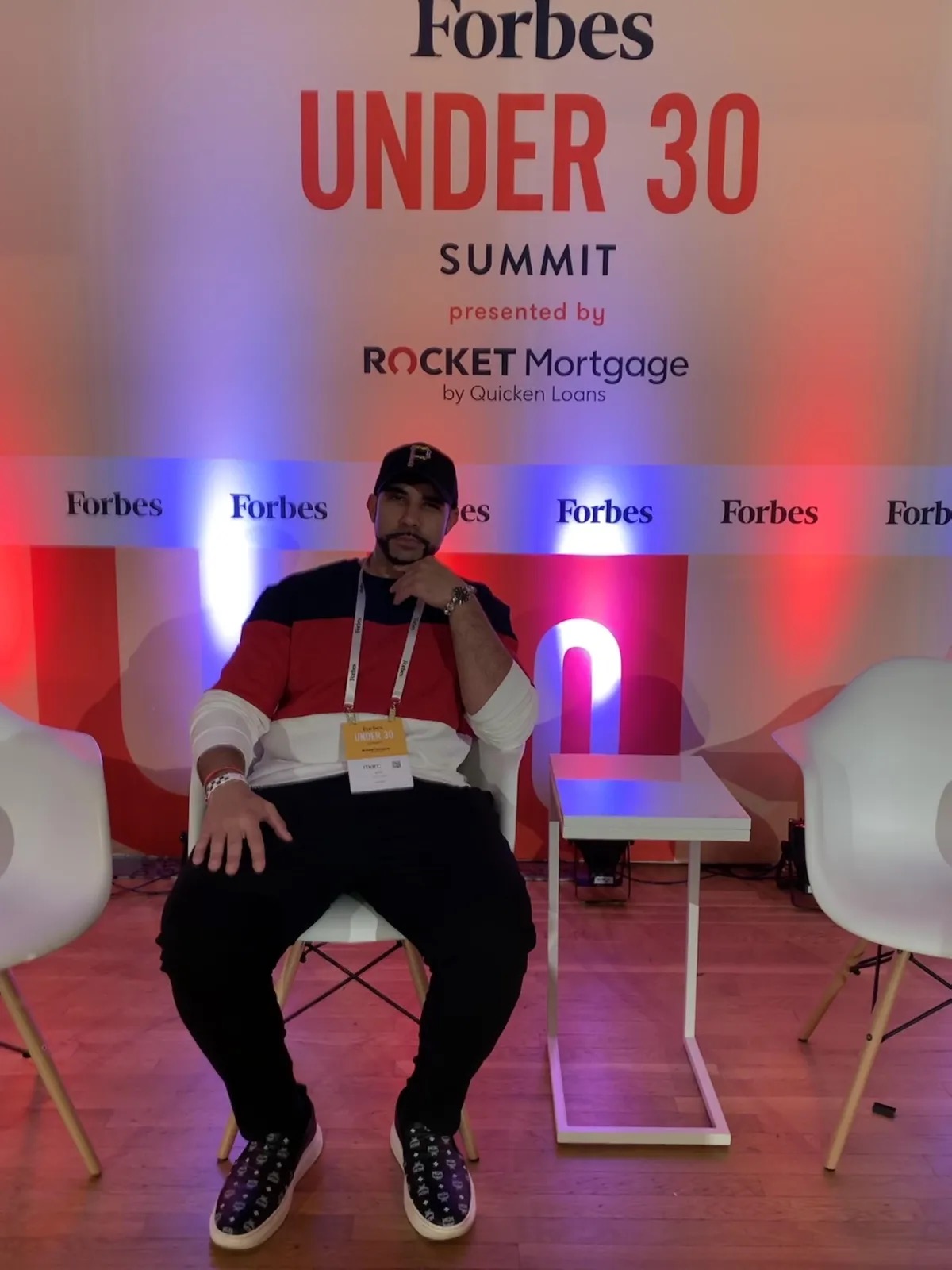 Marc on stage at the Forbes Under 30 Summit